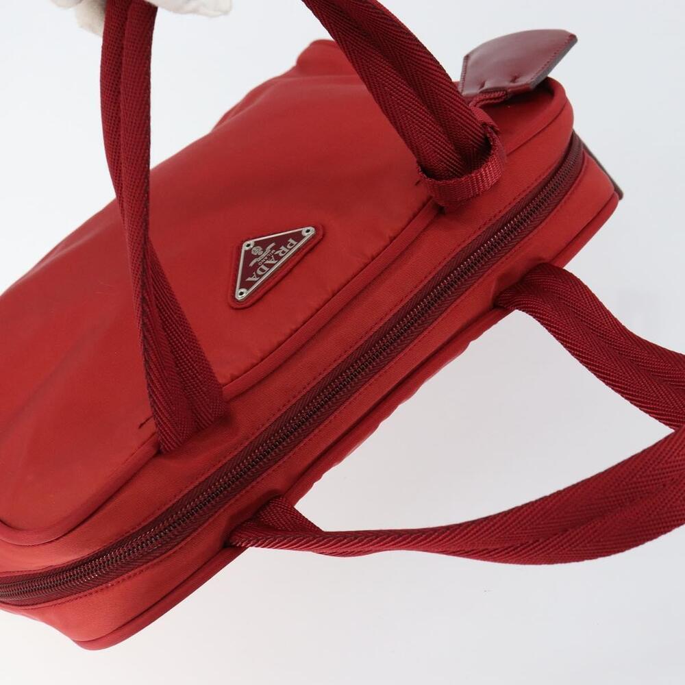 PRADA Hand Bag Nylon Red Silver Auth ep11558 - Picture 6 of 16